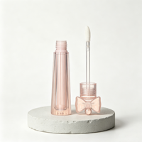 Nouveau tube de gloss à lèvres rose rond 3ml, contenant cosmétique, emballage de maquillage, logo personnalisé