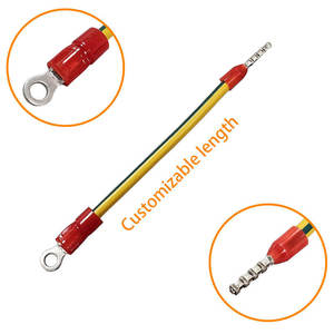 Terminal de crimpado OEM ODM, terminal de anillo aislado, conjunto completo de cableado con cable verde y amarillo de 18 AWG - Product Image 2