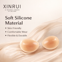Soutien-gorge invisible en silicone adhésif XINRUI, fermeture avant, push-up, sans bretelles, sans dos, réutilisable, sans couture pour femmes