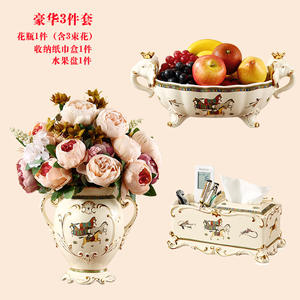 European Style Ceramic <b>Vase</b> Ornaments Living Room TV Cabinet Corner Flower Arrange Dried Flowers Luxury American Style Dining - Product Image 6