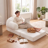 Canapé-lit pliable en tissu de luxe léger pour petits appartements - Fonction couchage - Idéal pour le bureau - Conception adaptée aux balcons