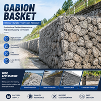 Gabion hexagonal revêtu de Galfan, gabion durable pour la restauration des rivières