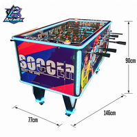 Table de baby-foot commerciale à monnayeur Arcadix AR-TB35 en bois, 2 joueurs, avec éclairage LED pour centre de jeux