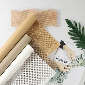 Embalagem ecológica Biodegradável Rolo De Papel De Embrulho Reciclado Brown Perfurado-Embalagem Honeycomb Kraft Paper Roll