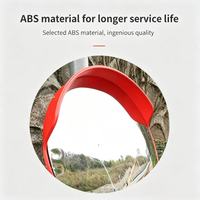 Espejo Redondo de PC Rojo de 80 cm con Ángulo de Visión de 180°, Carcasa de ABS, Espejo de Tráfico para Seguridad en Carreteras y Almacenes al Aire Libre