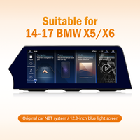Pantalla de Navegación HD de 12.3'' con Diseño de Panel Plano para BMW X5/X6 2014-2017 con Sistema NBT, Voz Inteligente, Conserva las Funciones Originales del Vehículo