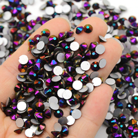 XULIN Factory Wholesale 104 Kinds Color Flat Back Blue Hematite Non Hotfix Bulk Glass Rhinestones for Garment Accessories