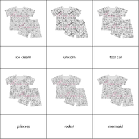 Vêtements pour filles, pyjama en coton imprimé et élasthanne pour enfants, taille plus, manches courtes, pyjama en coton à colorier pour bébé fille