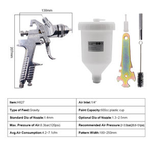 <span class=keywords><strong>Pistolet</strong></span> de pulvérisation pneumatique à alimentation par gravité haute précision H827 pour la retouche de surfaces, pulvérisateur de <span class=keywords><strong>peinture</strong></span> pour détails, outil de revêtement par pulvérisation hydraulique - Product Image 2
