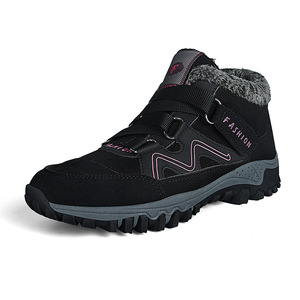 Botas de nieve para mujer, botines con punta redonda, parte superior sintética, forro de felpa, suela de goma, zapatos informales cálidos antideslizantes para invierno - Product Image 5