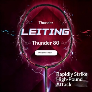 Raquette de badminton Thunder 80, entièrement en fibre de carbone, haute tension, type offensif puissant, 5U ultra-légère, raquette individuelle avancée <span class=keywords><strong>pour</strong></span> - Product Image 2
