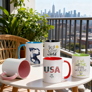 <span class=keywords><strong>Taza</strong></span> de 11 oz <span class=keywords><strong>con</strong></span> Doble Color y Borde en Contraste, Personalizable <span class=keywords><strong>con</strong></span> Logotipo e Impresión de Fotos, Recubierta para Sublimación, Regalo Personalizado - Product Image 2