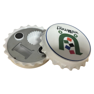 Logotipo impreso <span class=keywords><strong>58mm</strong></span> tapa de botella abridor de imanes materiales Abrebotellas con imán