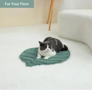 Cama para Gatos de Hoja Grande de Nuevo Diseño DoubleFly - Almohadilla Térmica Extra Gruesa y Suave para Mascotas, para Gatos de Interior y Exterior, Alfombra Calefactora de Algodón Lavable - Product Image 1