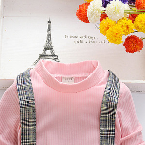 Vente en gros de vêtements pour enfants, nouveaux modèles, ensembles de vêtements pour enfants, chemises à manches longues unies et robes à carreaux pour filles - Product Image 2