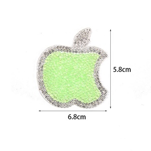 Transfert thermocollant <span class=keywords><strong>en</strong></span> strass motif pomme vert citron pour T-shirt, sweat à capuche, femmes, enfants, DIY, vente <span class=keywords><strong>en</strong></span> gros - Product Image 1