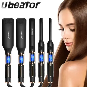 Professional Hair Straightener Barbershop Home Hair Straightener Fluffy Inner Buckle Big Wave Roll Curler Flat Man Curling Iron