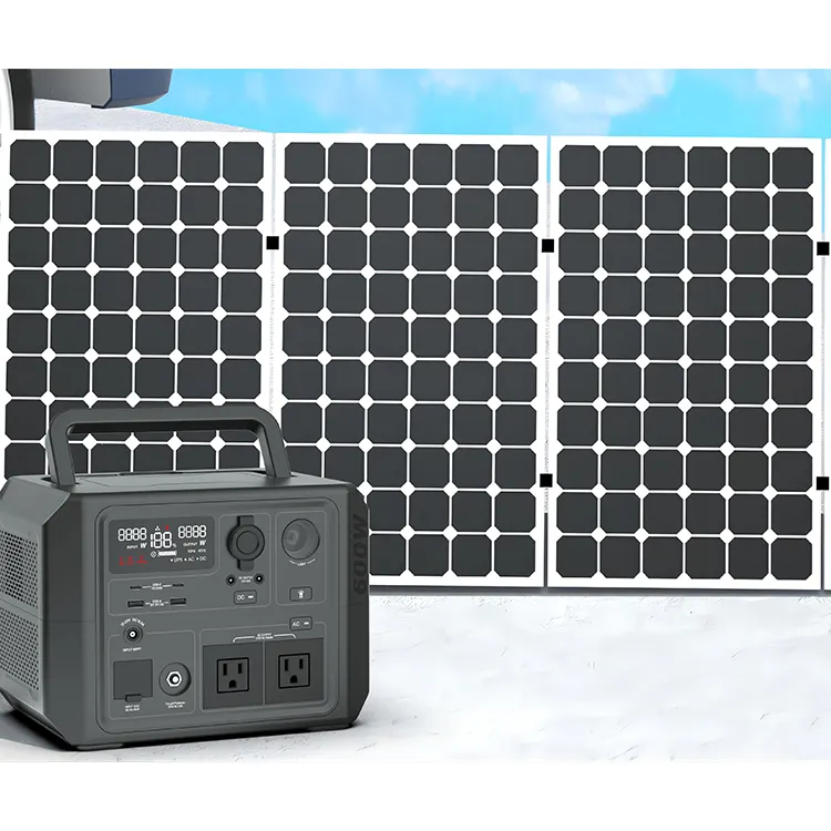 Système solaire centrale électrique domestique batterie au lithium système d'énergie de secours 600w centrale électrique portable