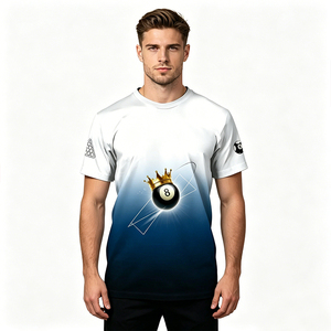 Camiseta de Billar S.Q.F Crown 8 Ball/Snooker King, Estilo Vintage, Casual, Deportiva, Transpirable, Manga Corta, 100% Poliéster, Secado Rápido - Product Image 2