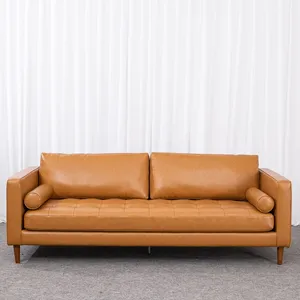 Sofa Contemporary Sofa Set Furniture Italian Design Modern Leather Brown 3 Seater Leather Sofa For House Lobby Executive Reception
