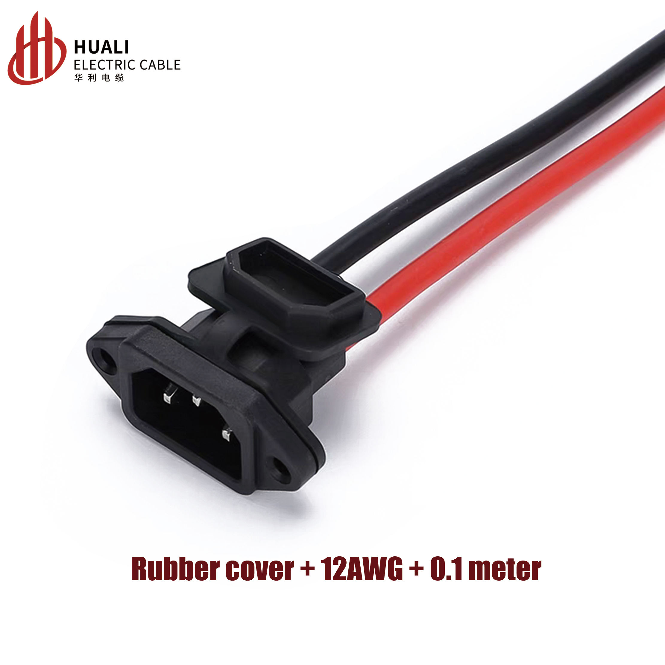 Forma Triangular-cubierta de goma + 12AWG + 0,1 metros