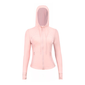 Ropa <span class=keywords><strong>DE</strong></span> TRABAJO Chaquetas Chaqueta <span class=keywords><strong>de</strong></span> yoga con capucha deportiva con cremallera delgada para mujer para correr y hacer ejercicio <span class=keywords><strong>de</strong></span> talla grande Tops para damas - Product Image 3