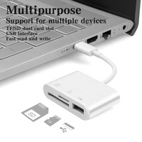 Lector de Tarjetas Multifunción 3 en 1 Cantell para Tipo C con Puerto de Carga USB, Lector de Tarjetas SD y TF, Kit de Conexión para Cámara