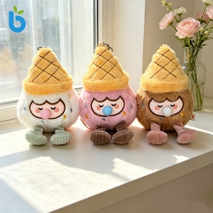 BABUR Kegelvormige Bubbel IJsjes Pluche Sleutelhanger Zachte Polyester & PP Katoen Gevuld Speelgoed 12cm voor Kinderen van 8-13 jaar - Product Image 1