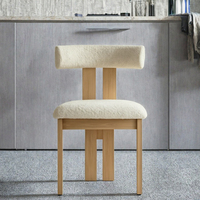 Chaise de salle à manger en bois massif de style français du milieu du siècle, rembourrée, écologique, Wabi-Sabi, luxe léger, tabouret de loisirs pour la maison et l'hôtel