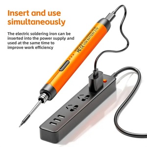 หัวแร้งบัดกรีไฟฟ้าแบบพกพา ชาร์จผ่าน USB ปรับระดับได้ แบตเตอรี่ในตัว ไร้สาย ดีไซน์หัวคู่ องค์ประกอบความร้อนคาร์บอนไฟเบอร์ - Product Image 5