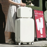 Ensemble de bagages de cabine rigides à 4 roues en ABS PC durable, 3 pièces, avec serrure à combinaison - Valises de voyage