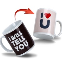 Tasse à changement de couleur 11 oz, sublimation, figurines d'anime, tasses amusantes, tasse magique noire, vente en gros, tasses à café en céramique