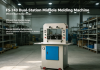 Machine de moulage et de pressage de semelles à deux postes, haute efficacité, avec moteur et engrenages, marque FS, 380V, 1000kg, pour l'industrie de la chaussure