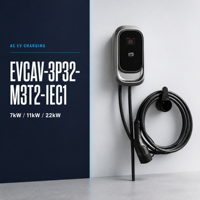 Nouveau chargeur EV portable Type 2 Type 1 5m Câble LCD WiFi App RFID Intelligent IP55 IEC 61851 TUV CB CE FCC 7-22kW Direct Usine