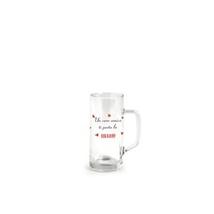 Bicchiere da Birra con Manico 40cl con Frase in Italiano per Amici - Product Image 1