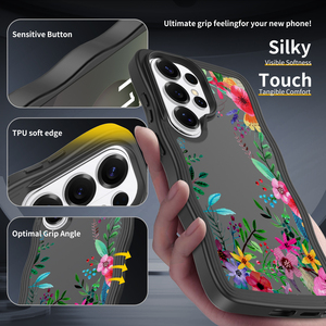 Custodia per Cellulare con Effetto Pelle e Forma Ondulata OEM/ODM per <span class=keywords><strong>Samsung</strong></span> S26 Ultra con Motivo Floreale Personalizzato - Product Image 3