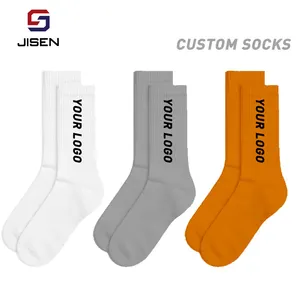 Men Custom Business Customize White Medium Cushion Nylon Crew Women'S Brown Boys Socks