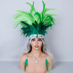 Hiasan Kepala Suku Buatan Tangan Bulu Berwarna-warni MOQ 50pcs untuk Teater & Pertunjukan Tari - Product Image 2