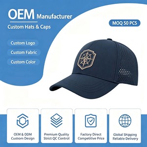 Gorra de Béisbol de 5 Paneles con Bordado Personalizado, Diseño de Fábrica, Logotipo Personalizado, Poliéster, Visera Plana, Cierre a Presión - Product Image 1