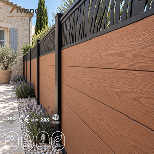 Pannelli per Recinzione <span class=keywords><strong>in</strong></span> Alluminio Effetto Legno con Fori Quadrati, Recinzione di Sicurezza Residenziale per Vialetti e <span class=keywords><strong>Case</strong></span> - Product Image 1