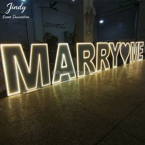 Décoration de <span class=keywords><strong>mariage</strong></span> personnalisée, lumière LED transparente en acrylique alphanumérique, lumière LED « Marry Me » de 4 pieds - Product Image 1