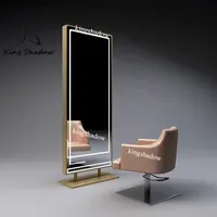 금속 두 배 편들어진 살롱 거울 역 점화를 가진 아름다움 살롱 온천장 메이크업 거울