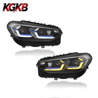 Ensemble de phares LED KGKB pour BMW X3 G01 G08 X4 G02 25i 2018-2021, style sourcil bleu, double couleur, lentille de projecteur DRL, Plug & Play
