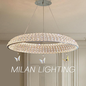 The Manufacturers Best-Selling Light Luxury <strong>Crystal</strong> Chandelier, Homestay Duplex Loft Dining Room Lamp, Bedroom French - Product Image 1