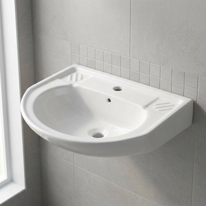 Luxury Modern Square Ceramic Rectangular Bathroom Sink Simple Stylish Floor-standing Pedestal Basin with Drainer for Hospitals - Product Image 5