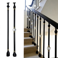Rampe d'escalier moderne en aluminium et magnésium blanc et noir, avec poteau rond de 23 mm, fixation au sol pour la décoration intérieure des escaliers