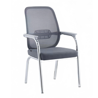 Chaise de conférence empilable Chrome Loop avec dossier haut en maille et assise rembourrée pour salle de formation et salle de banquet