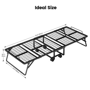 Base de <span class=keywords><strong>Cama</strong></span> Metálica Plegable Moderna con Ruedas, Tamaño King/Queen, Portátil y Desmontable, Directo de Fábrica - Product Image 2