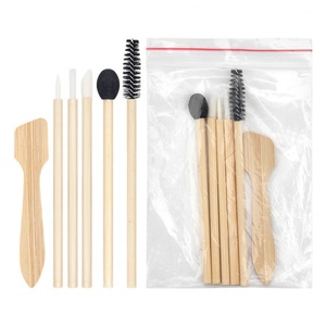 Lot de 6 brosses à mascara jetables avec manche en bambou, applicateurs de cils, outils de maquillage - Product Image 1