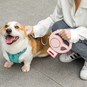 KingHon Dog <b>Rope</b> Retractable Lead <b>Rope</b> With <b>Led</b> Light Ergonomic Handle Puppy Adjustable Traction Belt Dog Walking Running Leash - Product Image 3